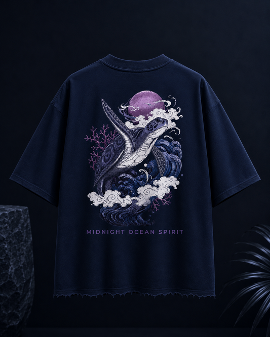 RAWBLOQ Midnight Ocean Spirit Unisex boxy fit Oversized T-shirt